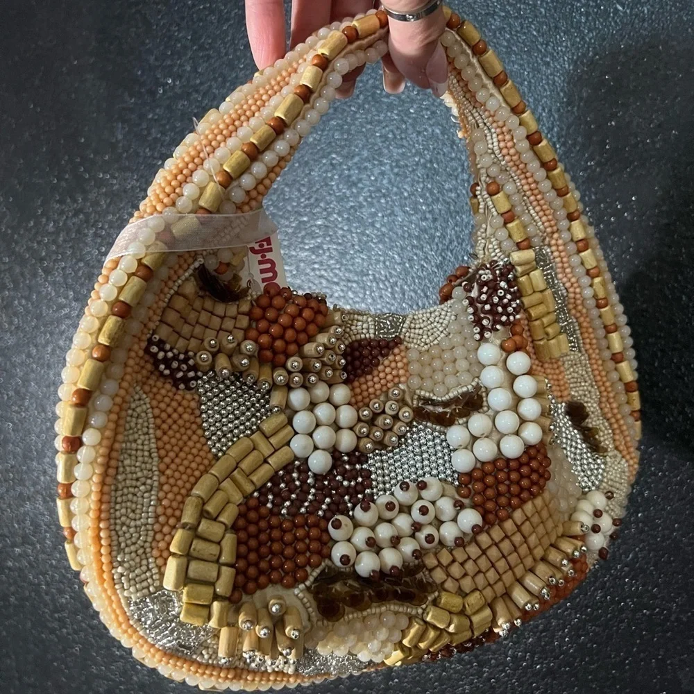 🤎🔥Viral Made in India handcrafted Beaded Handbag with Earthy Brown Tones🤎🔥NWT